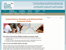 Tablet Screenshot of electricblanketinstitute.com